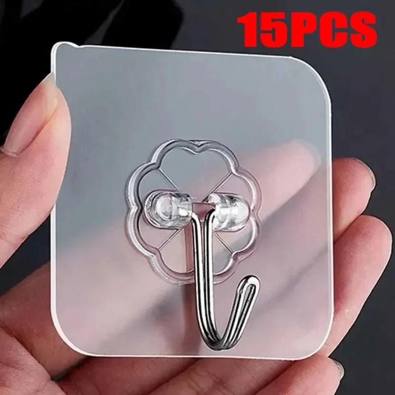 1-100Pcs Hooks Transparent Strong Self Adhesive Door Wall Hangers Hooks Suction Heavy Load Rack Cup Sucker for Kitchen Bathroom