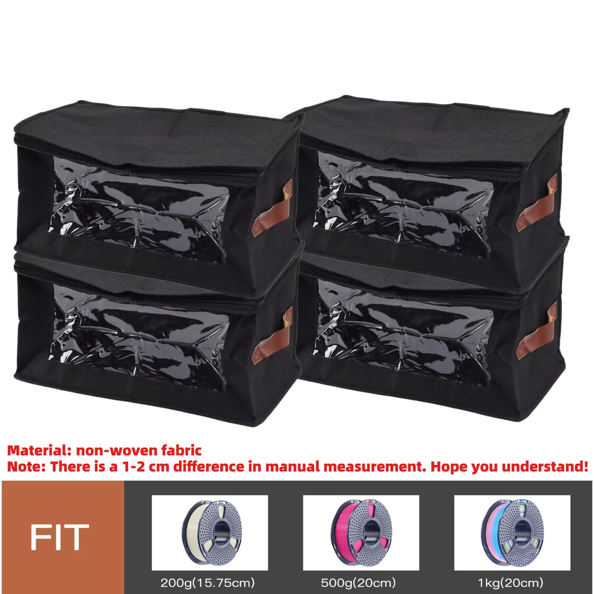 3D Printer Filament Storage Containers Non Woven Printer Filament Toy Storage Box Visible Dustproof Sorting Storage Bag