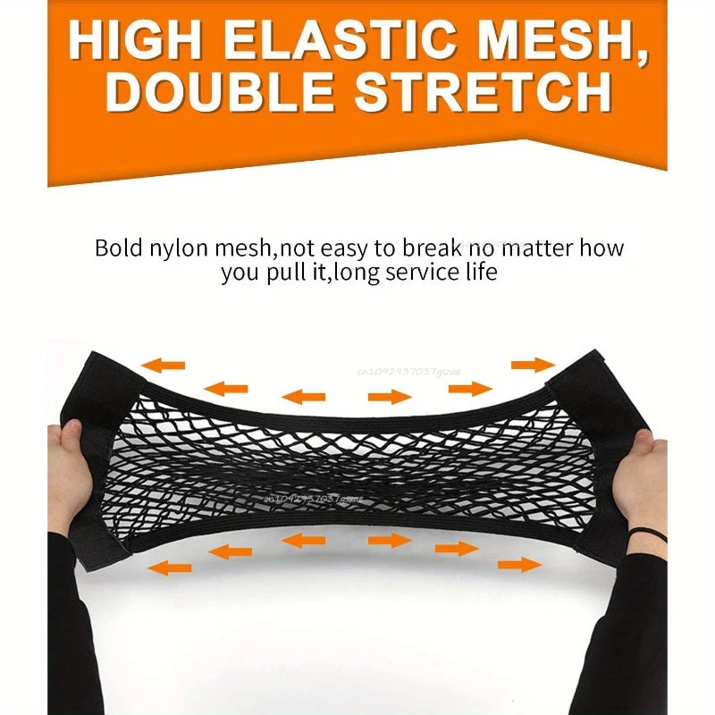 Car Trunk Mesh Organizer Magic Tape Elastic String Universal Storage Net for Seat Back Auto Interior Accessories Car Organizer