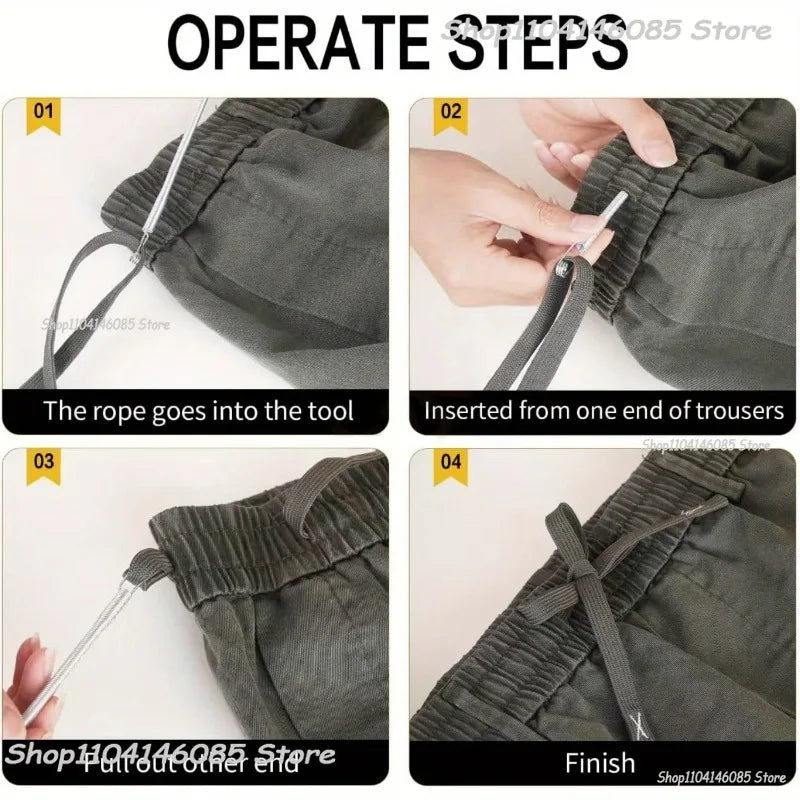 Multipurpose Rope Threading Tool DIY Bendable Spring Drawstring Threader Clip Sewing Needle for Pulling Ropes Elastic Band Craft