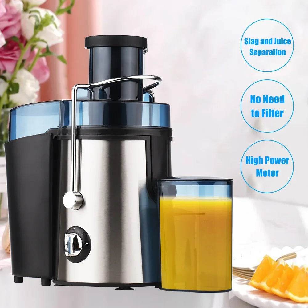 Swiitol Juicer Household Large Caliber Electric Stainless Steel Body 800W High Power Strong Fruit and Vegetable Extractor - Quality Shopping Centre