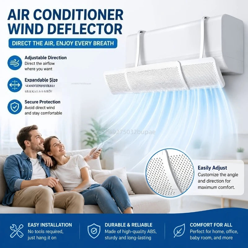 Air Conditioning Wind Shield Anti Direct Blowing Scalable Adjustable Wind Guide Cover Outlet Baffle Windshield Dust Cover