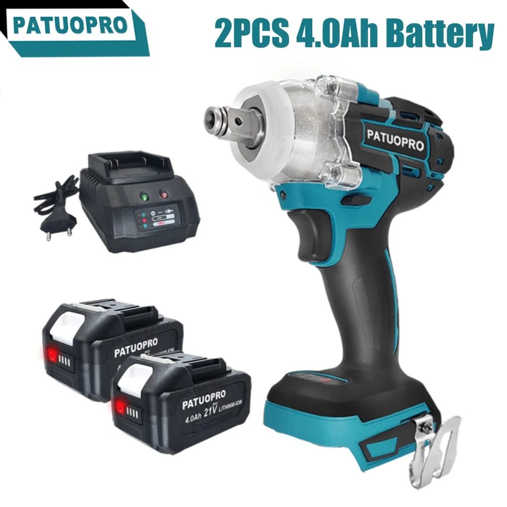 500 Nm borstelloze slagsleutel, 1/2 inch draadloze multifunctionele oplaadbare elektrische moersleutel, elektrisch gereedschap voor Makita 18V-accu