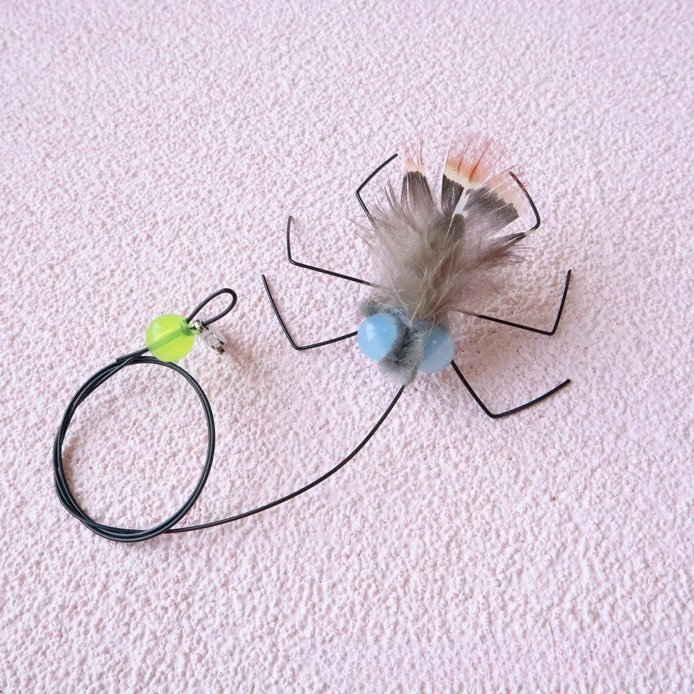 2 pièces couleur aléatoire simulation petits insectes volants accessoires de remplacement pour jouets canne à chat jouets à plumes pour chaton fournitures pour animaux