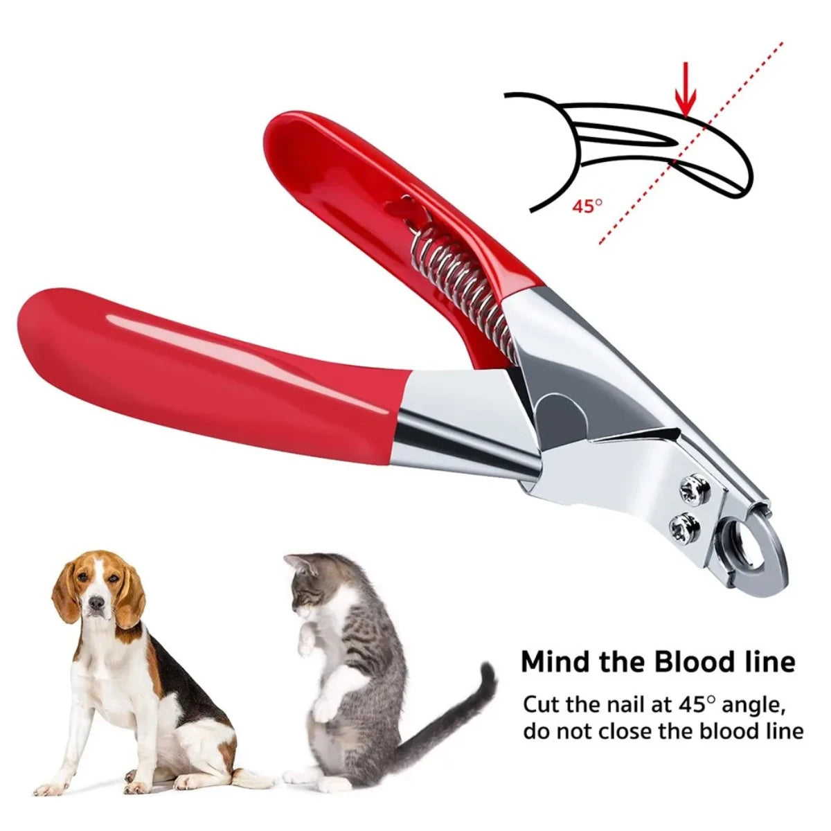 Stainless Steel Pet Nail Clipper, Scissor Cutter, Grooming Tool for Small and Medium Dogs and Cats, Guillotine Nail Clippe
