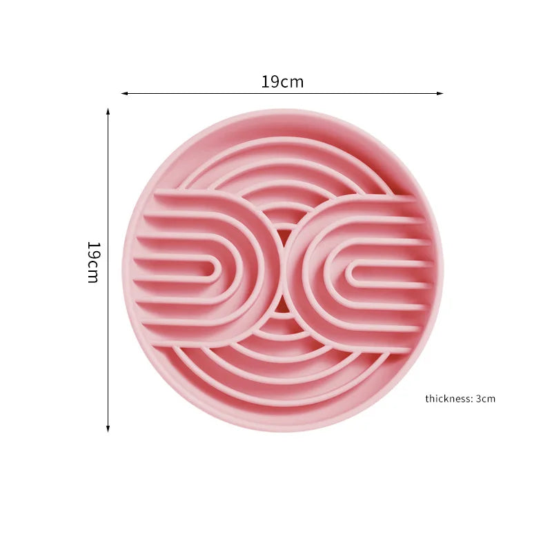 19cm Round Silicone Dog Slow Feeder Mat Pet Licking Mat with Suction Cups Anti-choking Dog Slow Feeding Pad Dog Accessories