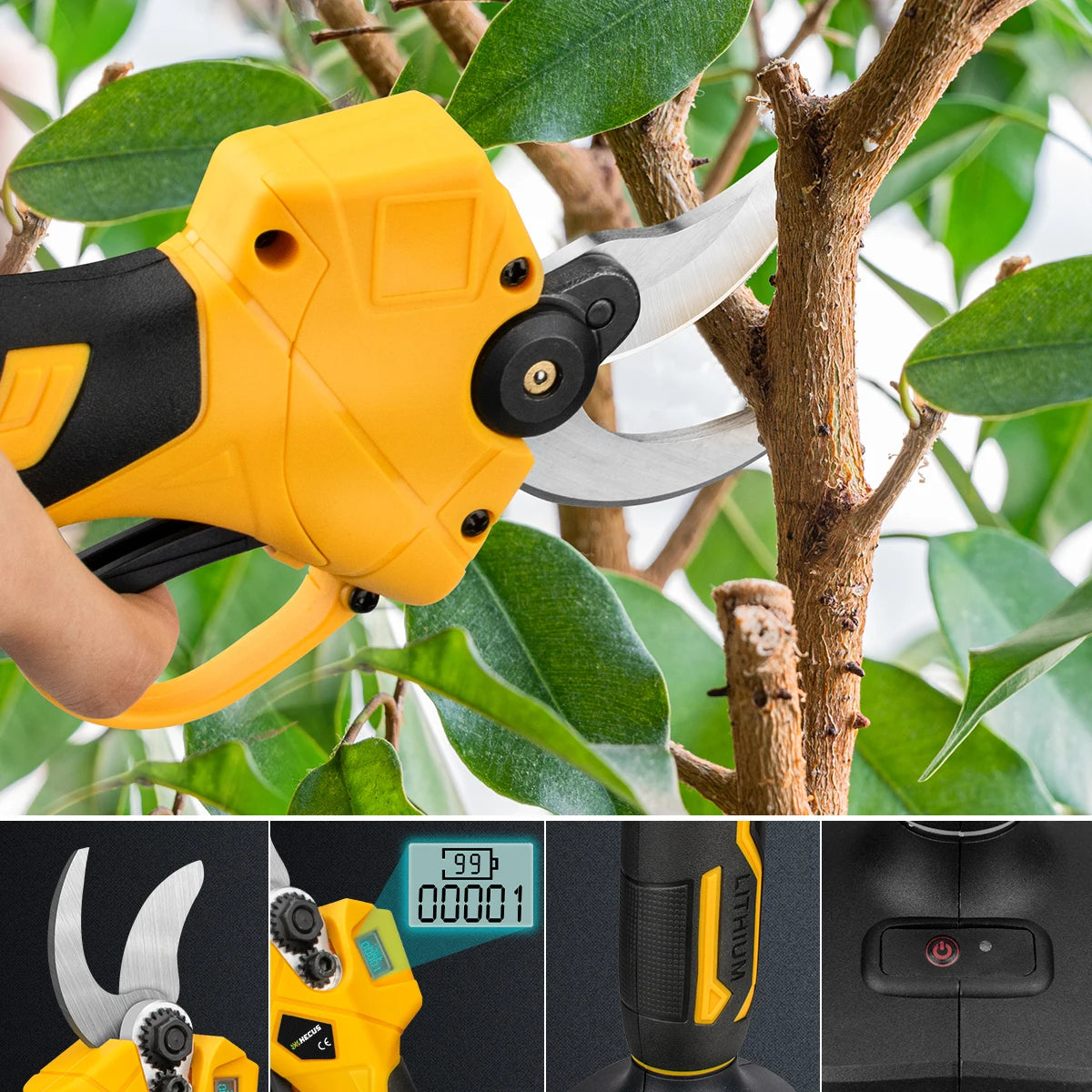 30mm Borstelloze Elektrische Snoeischaar 2 Versnellingen Fruitboom Bonsai Struik Snoeien Elektrische Schaar Voor Makita 18V Accu