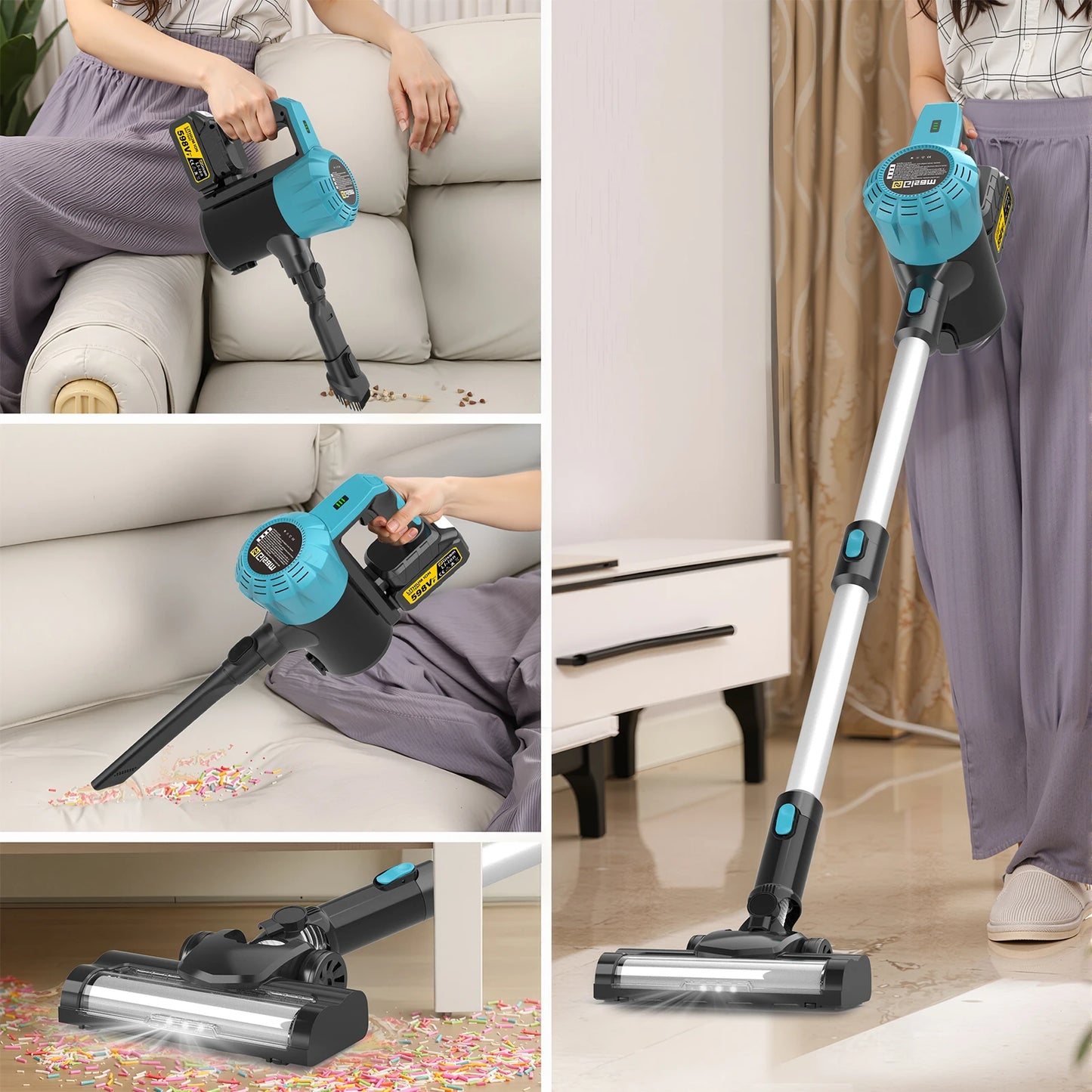 Gisam 30Kpa Brushles Electric Vacuum Cleaner 1.5L Portable Dust Suction Household Cleaning Power Tool For Makita 18V Battery Pin