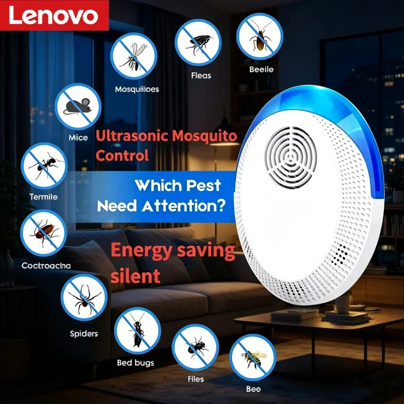 Lenovo Ultrasonic Mosquito Control Repellents Pest Mouse Cockroach Insect Repeller Essential Summer Pest Exterminato Pest Reject