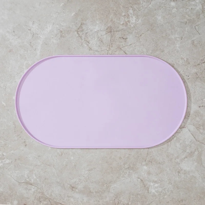 45.5x24.5cm Oval Pet Feeding Mat Silicone Dog Food Feeding Pad Waterproof Pet Placemat for Cats Dogs Pet Supplies