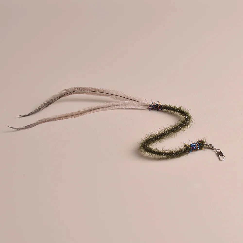 3/5pcs Feather Worm Cat Teaser Stick for Changing Heads Cat Toy Simulated Play Cat Kitten Chew Toys