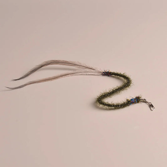 3/5pcs Feather Worm Cat Teaser Stick for Changing Heads Cat Toy Simulated Play Cat Kitten Chew Toys