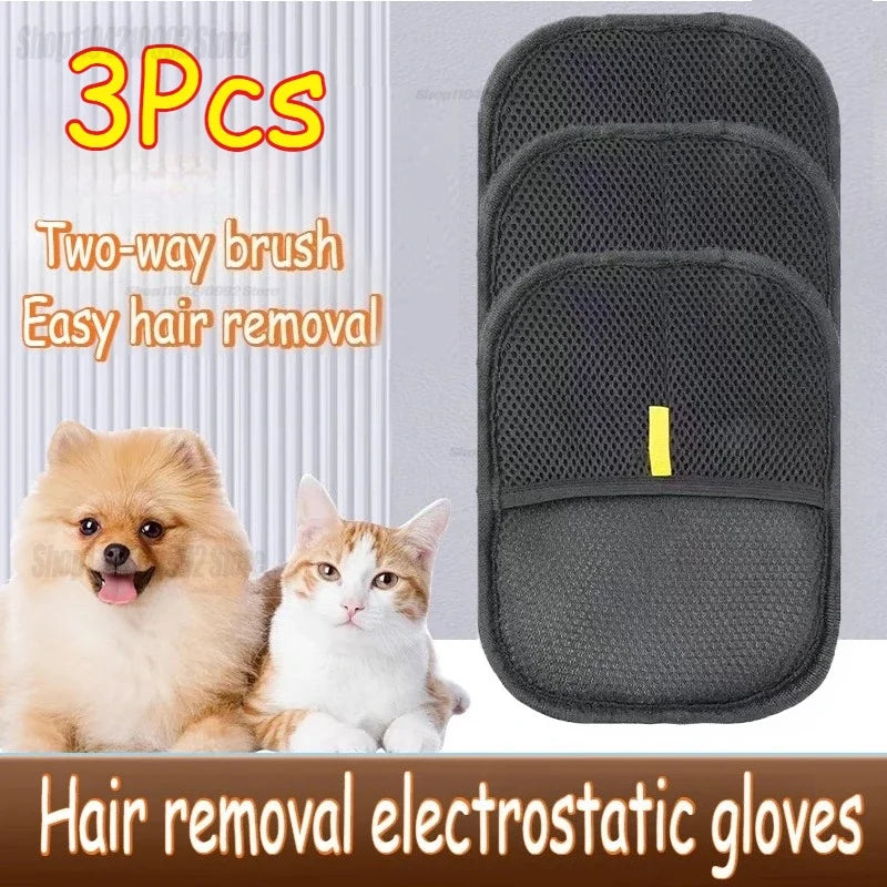 Pet Electrostatic Hair Removal Gloves Dog Cat Hair Removal Brush Gloves Hair Adhesive Gloves Carpet Clothing HairCleaning Brush