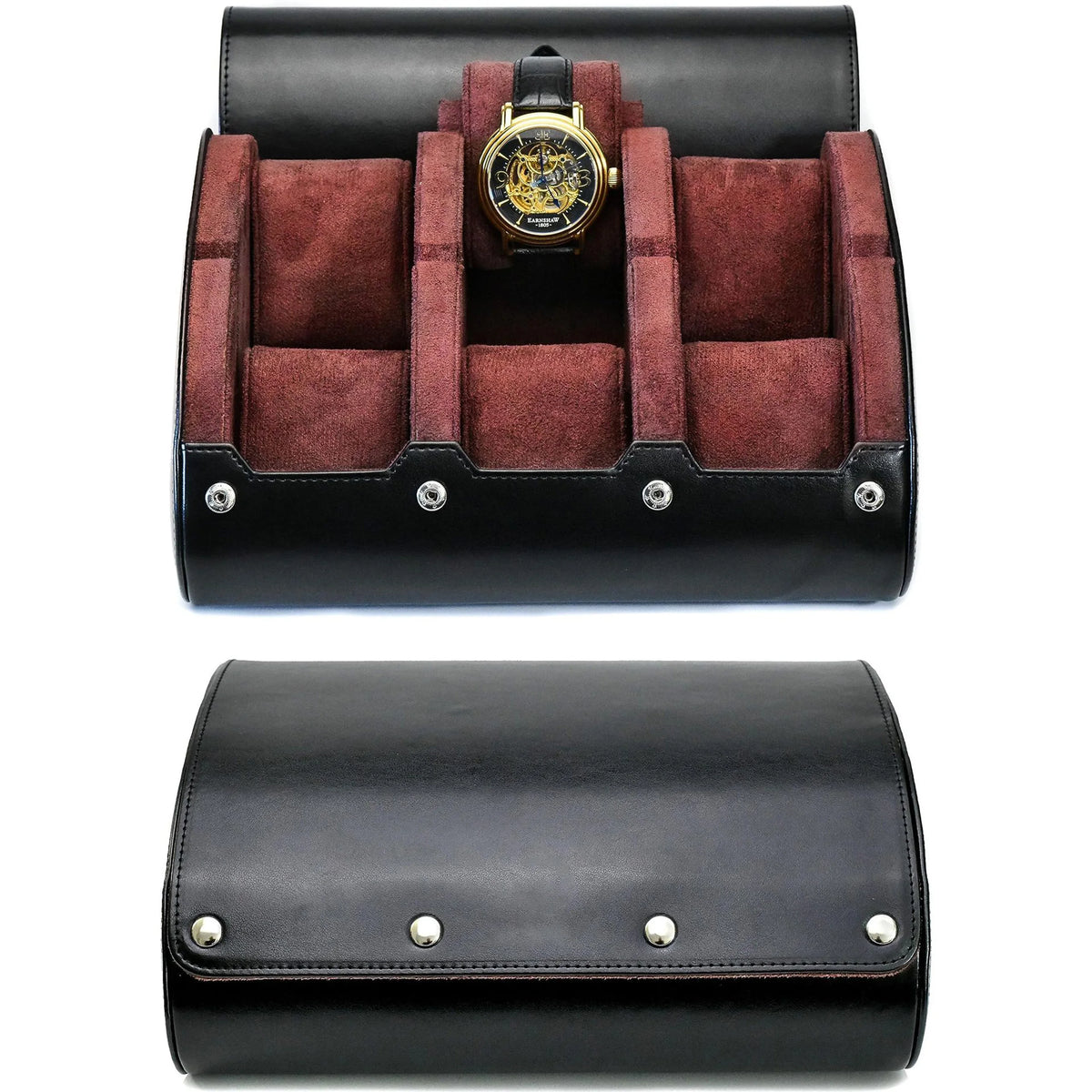 Watch Travel Case ,6 Slot Watch Roll Travel Case Organizer Display - PU Leather Watch Case - Watch Organizer  for Men & Women