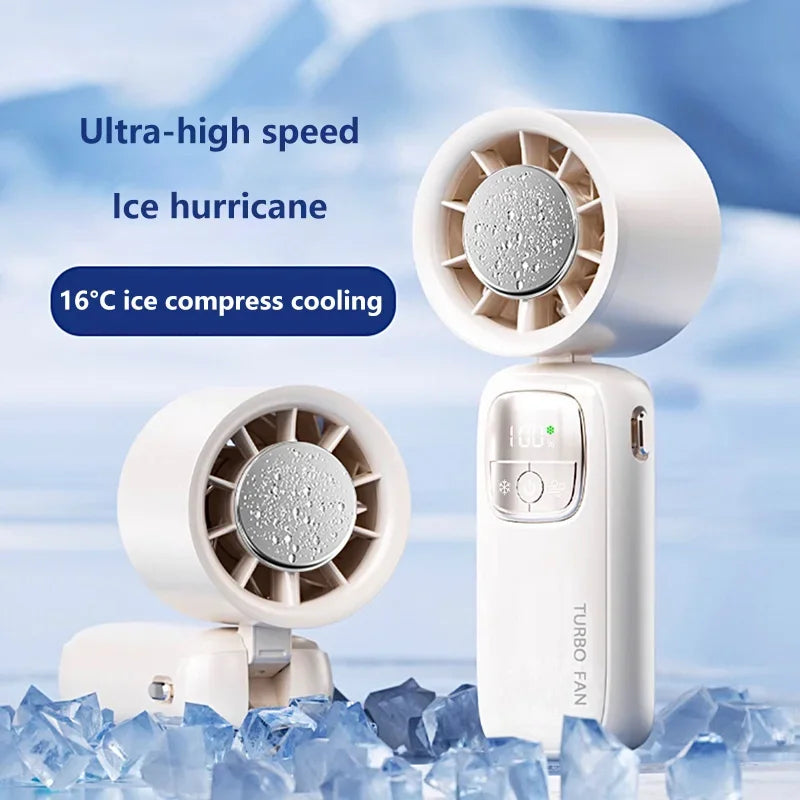 Lenovo 30.000 RPM Handheld Elektrische Turbo Ventilator Draagbare USB Opvouwbare Nekventilator Snelle Koeling Halfgeleidertechnologie Outdoor Camping Kantoor