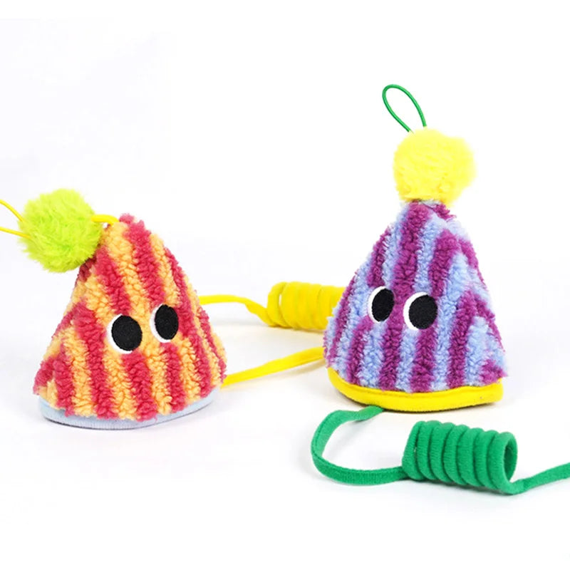 Self-Hey Hanging Door Cat Toy Funny Plush Pet Plush Spring Ball for Cats Lifting Kitten Sound Paper Toys Cat Accessories