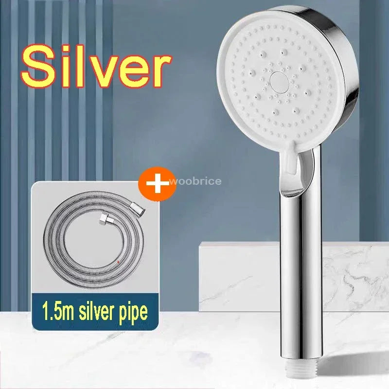 5 Modes Shower Head High Pressure Shower Head Water Saving  Adjustable High Pressure Shower Head Set Bathroom Accessories