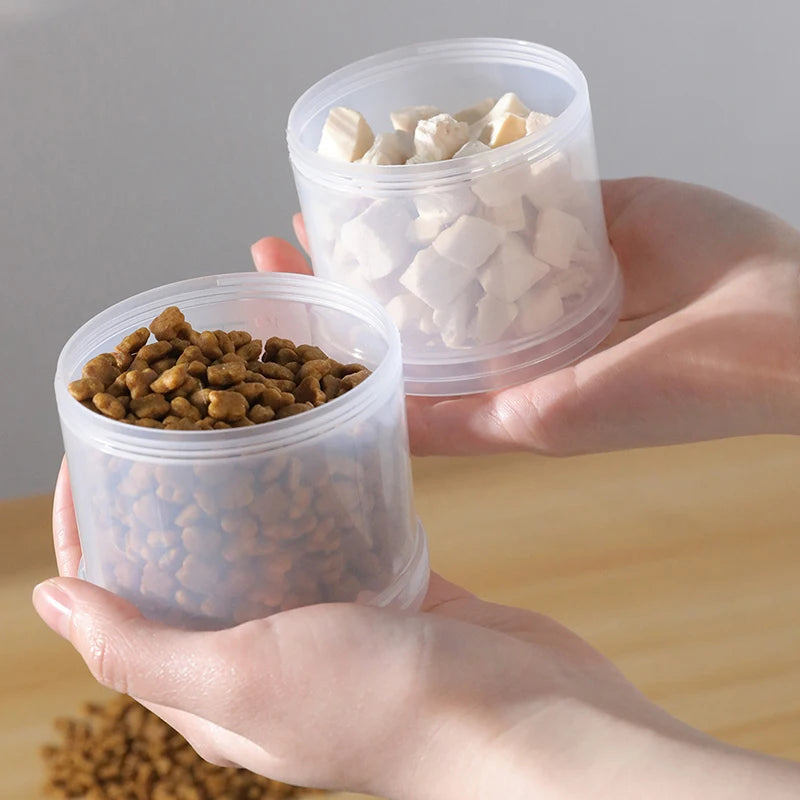 3 Layers Pet Food Storage Container Outdoor Portable Dog Food Dispensing Tank Transparent Sealed Food Storage Jar with Scale