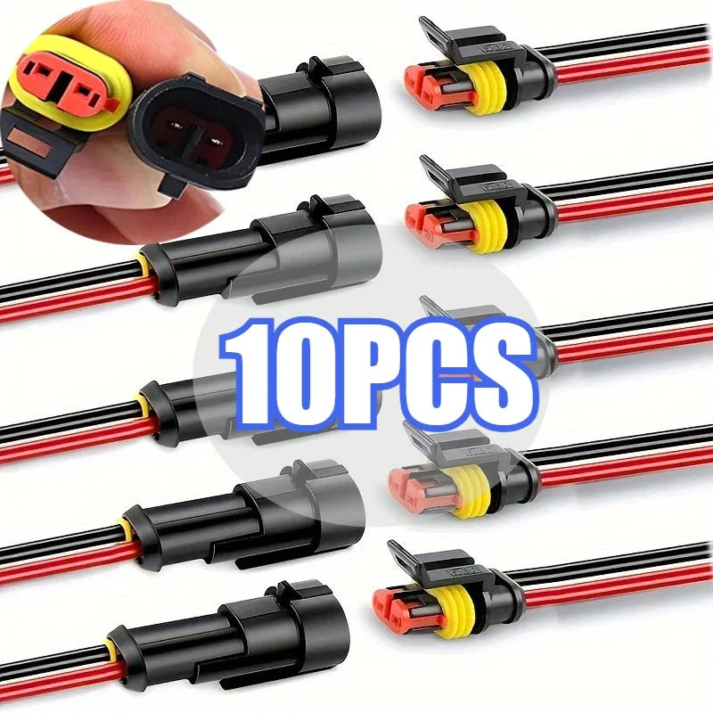 Electrical Wire Connector Waterproof Connector Wire Terminal Quick Connect Kit with Wire, Suitable for Cars and Ships Connector