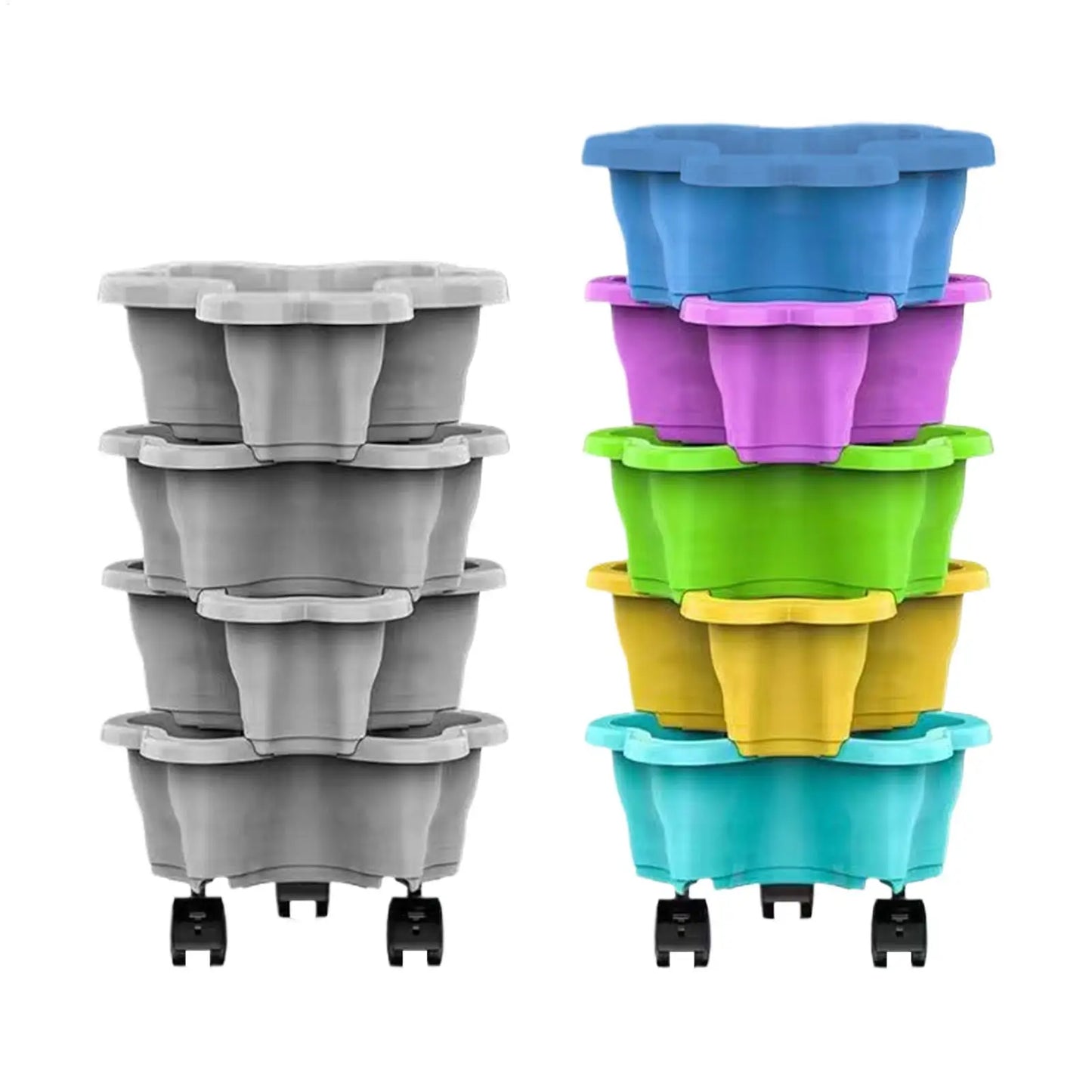 5-Tier Vertical Stackable Planter Tower for Strawberries and Herbs
