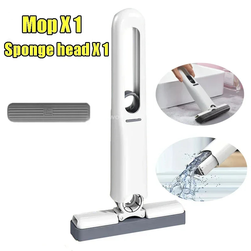 Mini Cleaning Powerful Squeeze Mop Folding Home Cleaning Mops with Self-squeezing Floor Washing Mops Desk Window Car Clean Tools