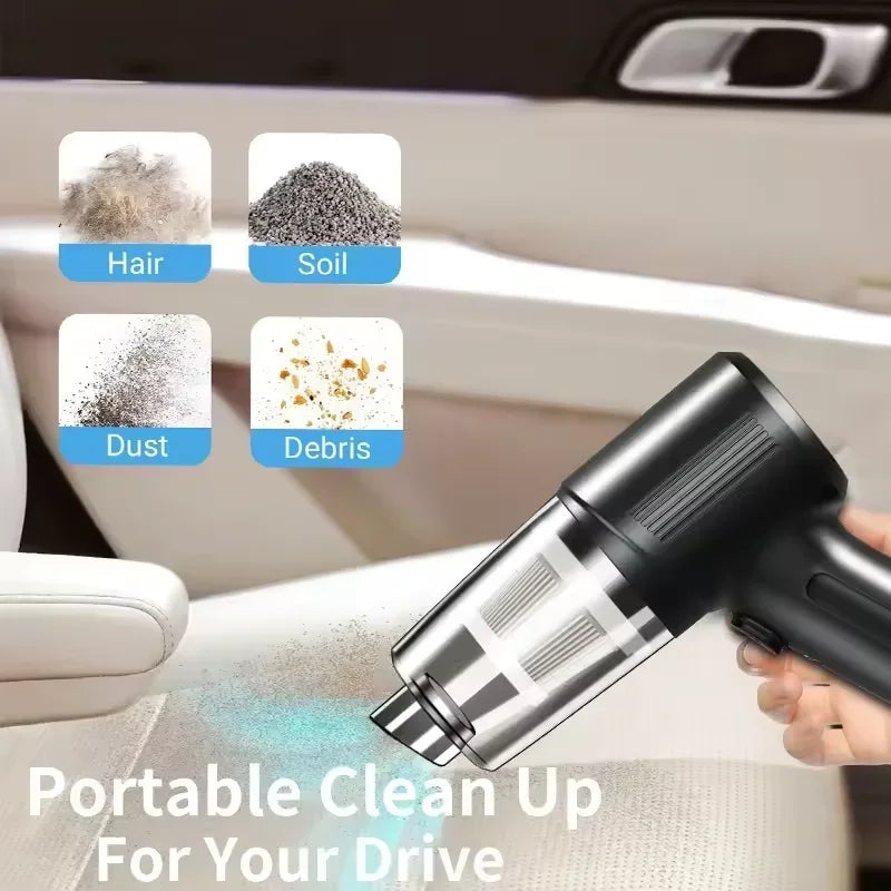 Aspirateur de voiture sans fil portable, appareil de nettoyage multifonction 4 en 1 avec aspiration haute puissance et fonction soufflerie intégrée 2026