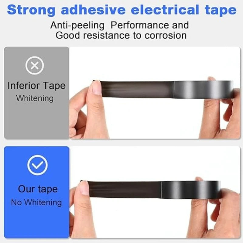 6m/roll Black Electrical Tape High-Temperature Resistant Electrical Tape Durable Soft Insulating Adhesive Electrical Tape