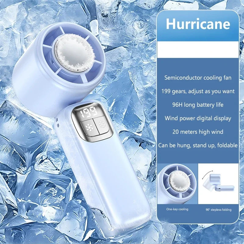Lenovo Handheld Ventilator 199 Hoge Snelheid Koeling Ice Cooler Oplaadbaar USB Borstelloze Motor Turbo Jet Fan voor Buiten Reizen Kantoor