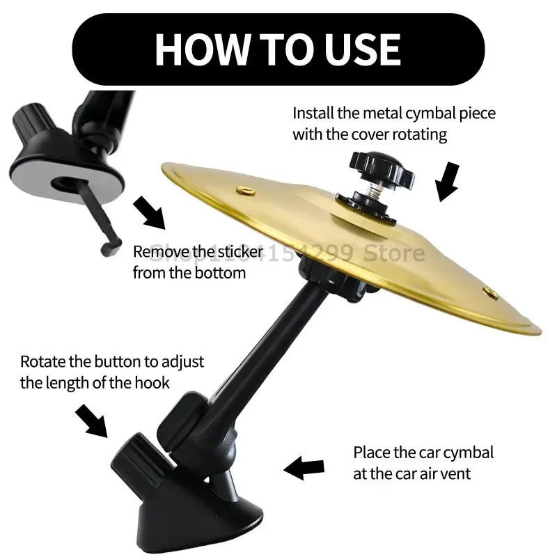 1/2P Cars Crash Cymbal Air Vent Mini Drum Car Hand-shooting Cymbals Car Drum Cymbal Air Vent Musical Instrument For Car Interior