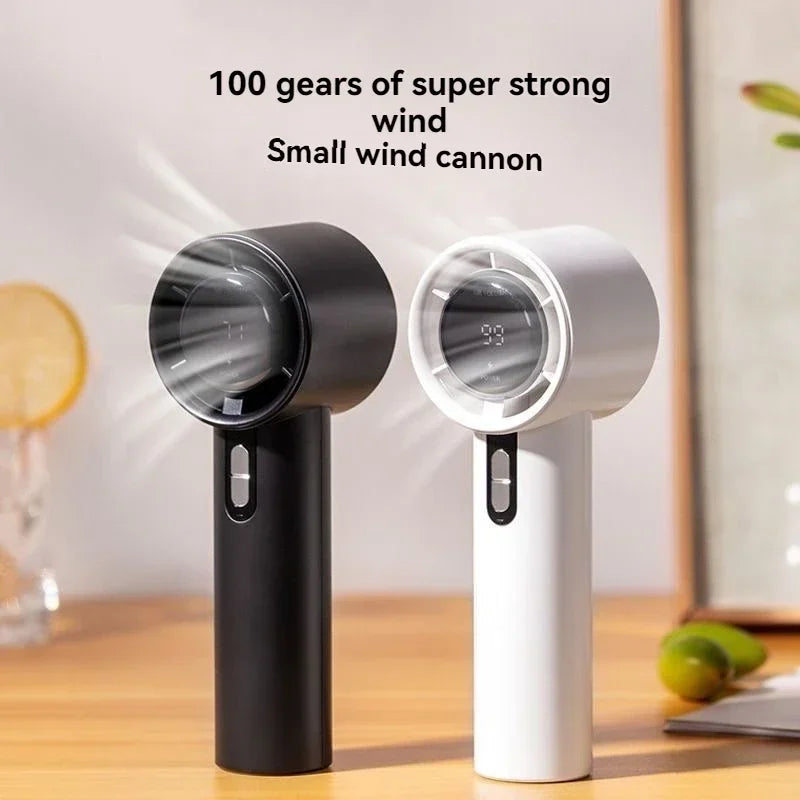Lenovo New Handheld High-speed Fan USB Charge Mini Portable 100 Speed Turbo Violent Small Outdoor Powerful Fan 3000mAh Battery