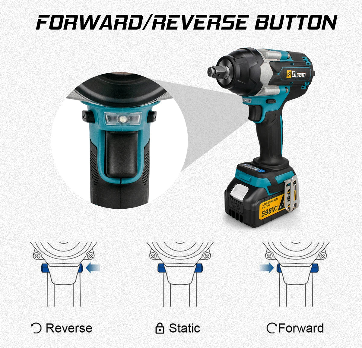 1800N.M Torque Brushless Electric Impact Wrench 1/2 inch Lithium-Ion For Makita 18V Battery