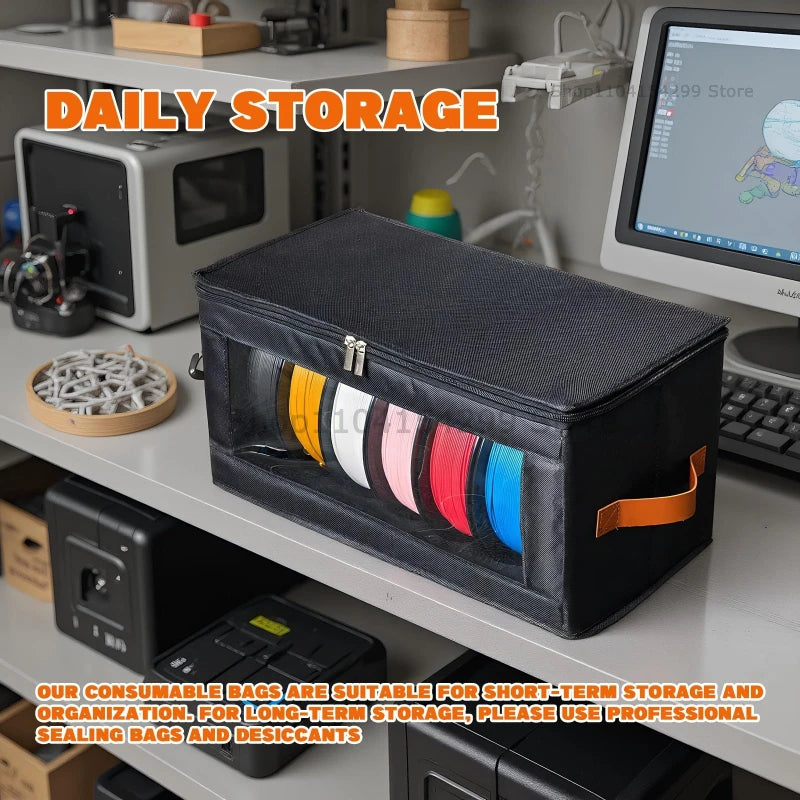Filament Storage Bag - 3D Printer Filament Storage Containers, 3D Printing Accessories Holder Rack for Home, Office Workshop