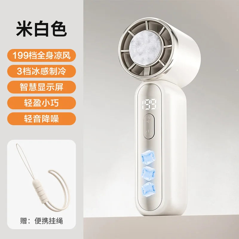 Draagbare handventilator met ICE-halfgeleiderkoeling, 3000 mAh USB-oplaadbaar