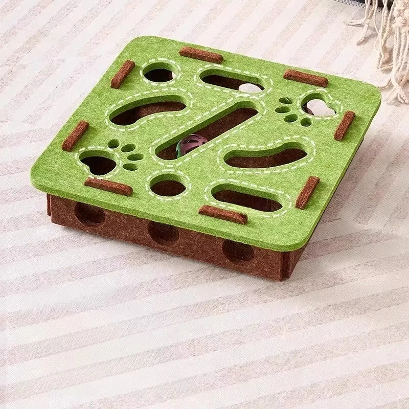 Cat Exercise Puzzle Toy Felt Puzzle Box Cat Exercise Toy With Ball Indoor Sports Entertainment Hunting Cat Toys For Indoor Cats