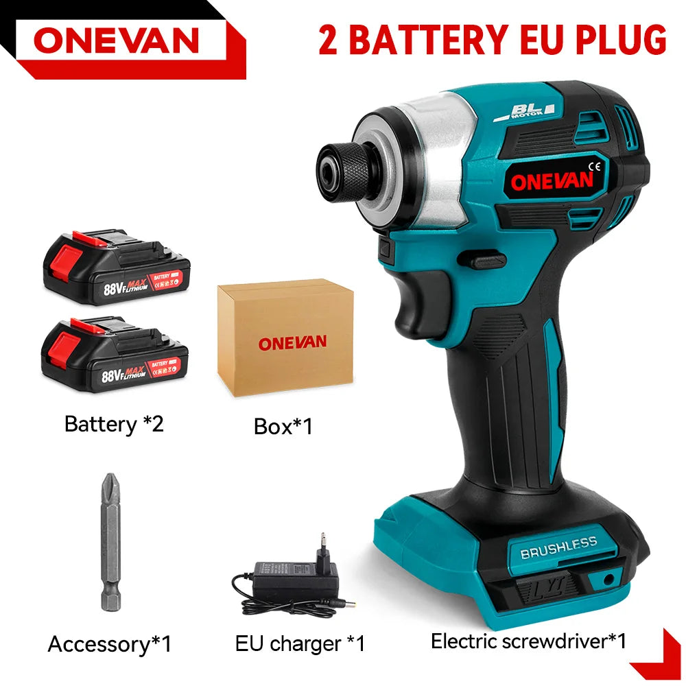 Visseuse à percussion électrique sans fil ONEVAN 600 N.m, 5 vitesses, compatible batterie Makita 18V