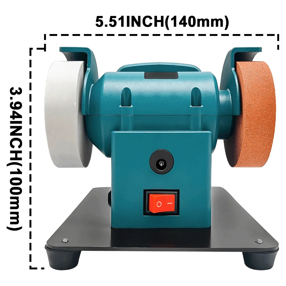 Portable Dual-Wheel Mini Grinder Cordless Polisher 100/120 Mesh Wheels Metal Polishing Sharpening Tool For Makita 18V Battery