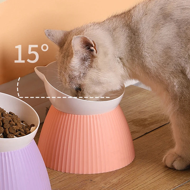 PET Raised Cat Bowl Neck Protection Cat Food Bowl High-foot Cat Drinking Bowl Detachable Kitten Feeder Pet Supplies