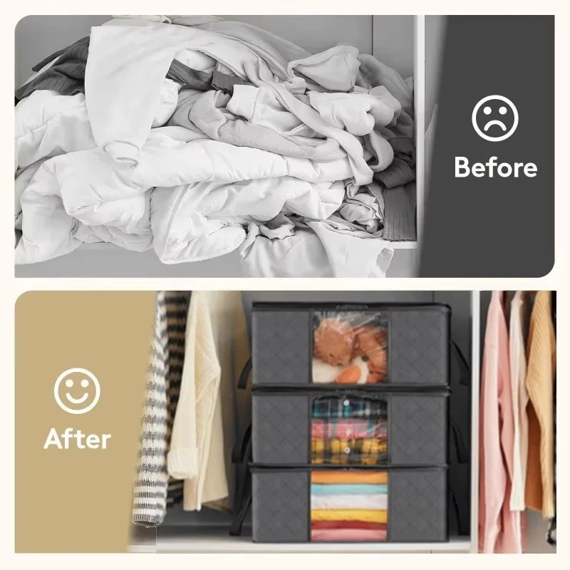 35/60/90L Foldable Storage Clothes Organizers Suitcase Big Capacity Travel Suitcases Organizer for Organizing Bedroom Closet