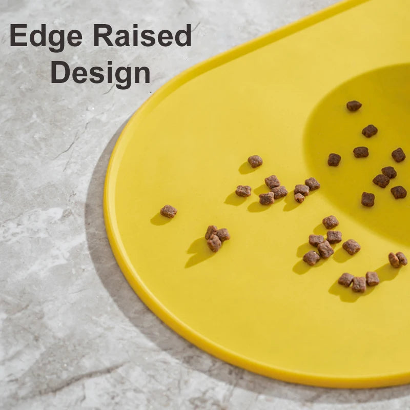 45.5x24.5cm Oval Pet Feeding Mat Silicone Dog Food Feeding Pad Waterproof Pet Placemat for Cats Dogs Pet Supplies