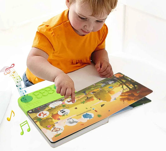 Kids Interactive Audio Books with Melody & Lights - Educational Pre-school Toys with Drum Sounds and Animal Themes