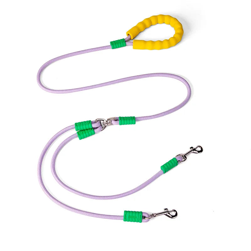 1.5m Pet Double Leash 2 Way Couplers Dog Leash Rope Elastic Extended Pet Leash Belt Outdoor Training for Two Double Dogs Leashes