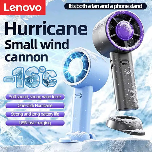 Lenovo Mini Handheld Fan USBFast Charging Portable Air Calculating Fan Mute Personal Highspeed Fan for Travel Outdoor Activities