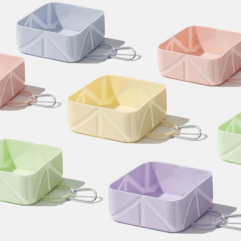 Portable Silicone Pet Dog Bowl Travel Pet Drinking Bowl for Dog Cats Folding Bowl Puppy Food Container