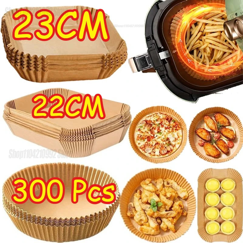 Air Fryer Paper-Non-stick,oil-resistant,square Parchment for 2-8QT Air Fryer-Kitchen for Frying,Baking,Cooking,BBQ and Microwave