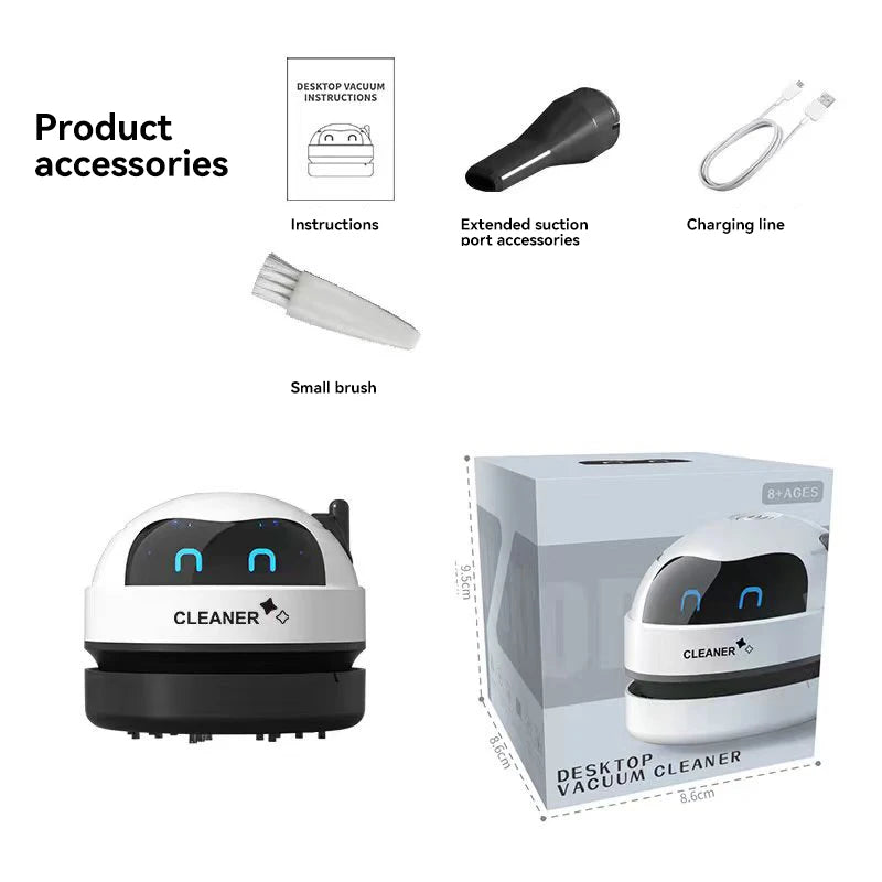 2026 Nieuwe stofzuiger Desktop Mini oplaadbare reiniger Gumafval toetsenbordreiniger Draagbare automatische stofafzuiger