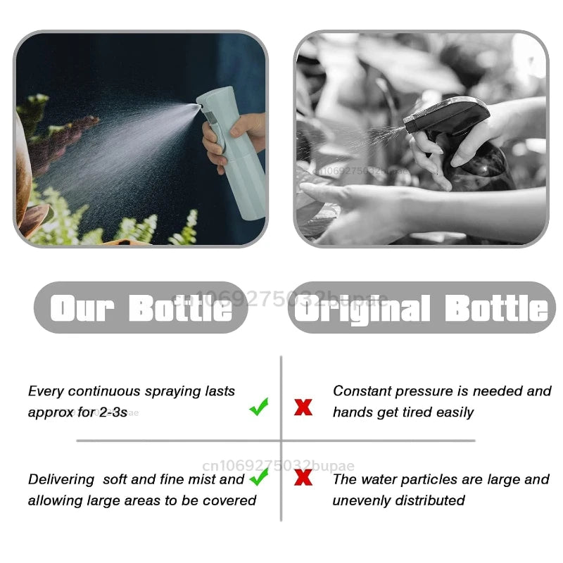 Continuous Spray Oil Spray Bottle Plastic Baking Oil Spray Bottle BBQ Cooking Garden Plant for Hair Salon Daily Moisturizing