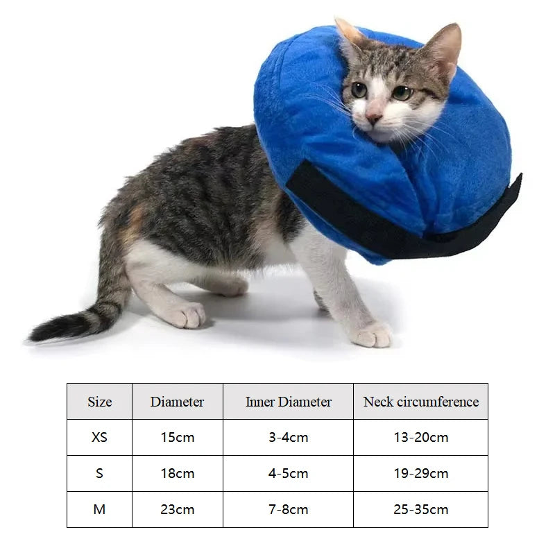 Inflatable Dog Collar Anti-bite Elizabethan Collar for Small Medium Dogs Cats Adjustable Pet Recovery Collar Accessories