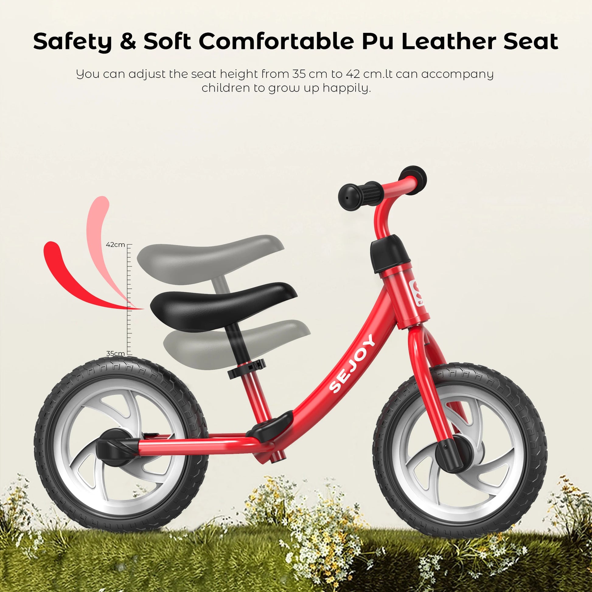 SEJOY Balance Bike for Kids - 12" Wheels, Adjustable Saddle, Perfect Outdoor Toy for Ages 3-6 Years Old - Quality Shopping Centre