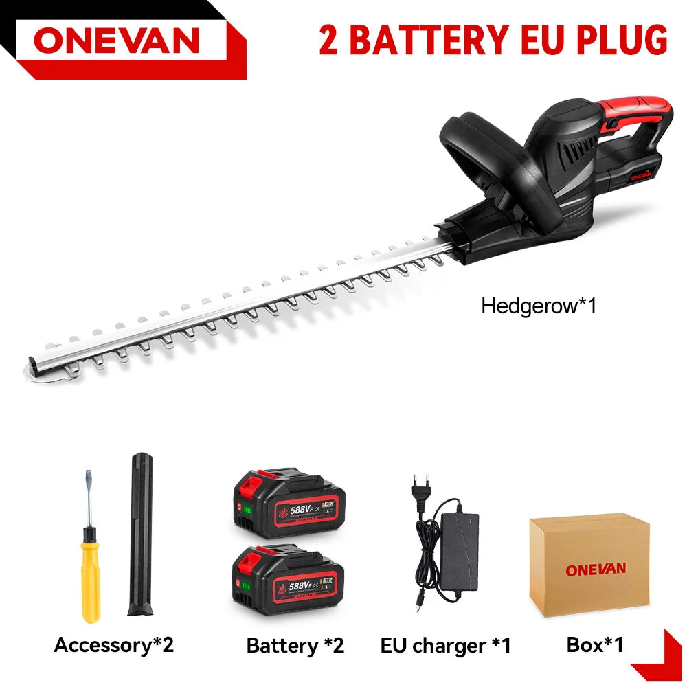 Taille-haie électrique sans balais ONEVAN 2000W, tondeuse sans fil, scie d'élagage, tondeuse à gazon, outils de jardinage pour batterie Makita 18V