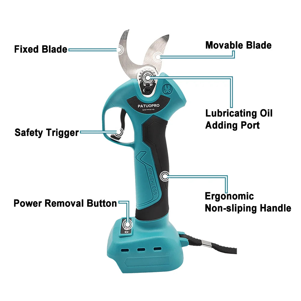 Sécateur sans fil rechargeable, ciseaux électriques, élagueur de jardin sans balais, coupe-branches électrique pour batterie Makita 18V